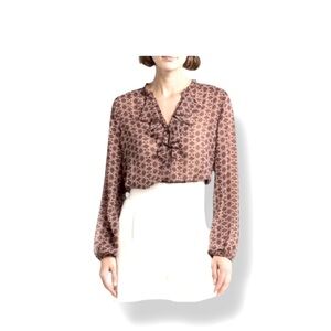 ❤️𝐂𝐑𝐄𝐀𝐌 Pattern sheet long sleeve Blouse